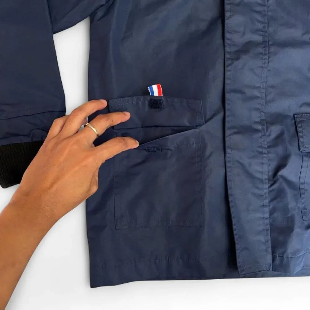 Hiheart Kids Navy Blue Hooded Raincoat Jacket Size US 6/7 - 130